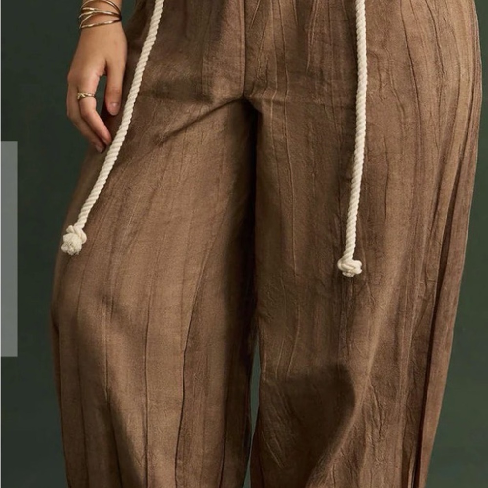 Plus Size High Waist Ruched Belted Trousers XXL